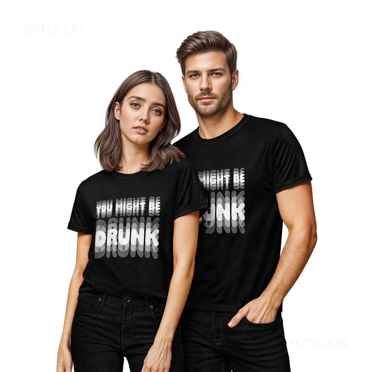 YouMightBeDrunk Couple T Shirt 02 Black