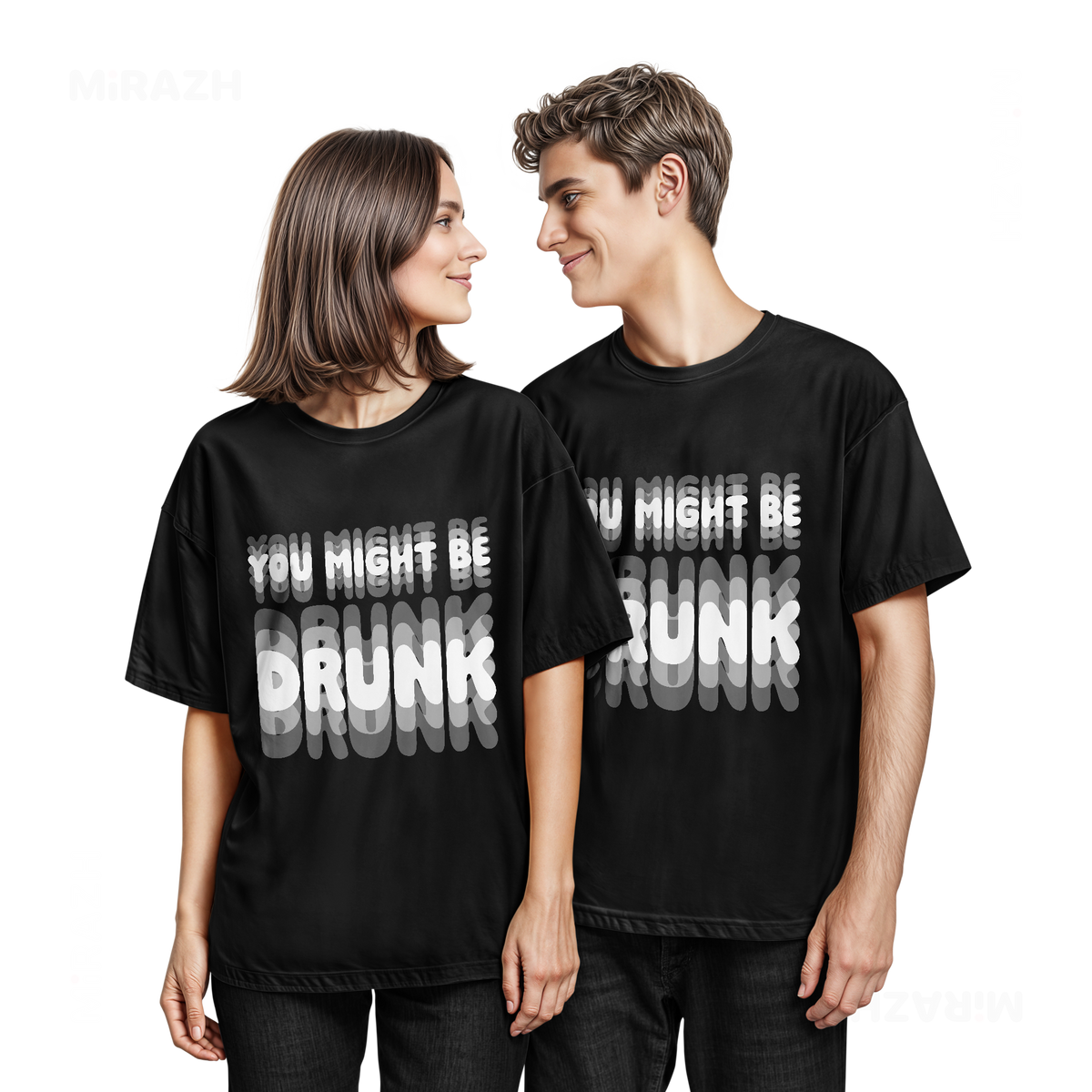 YouMightBeDrunk Couple T Shirt 05 Black
