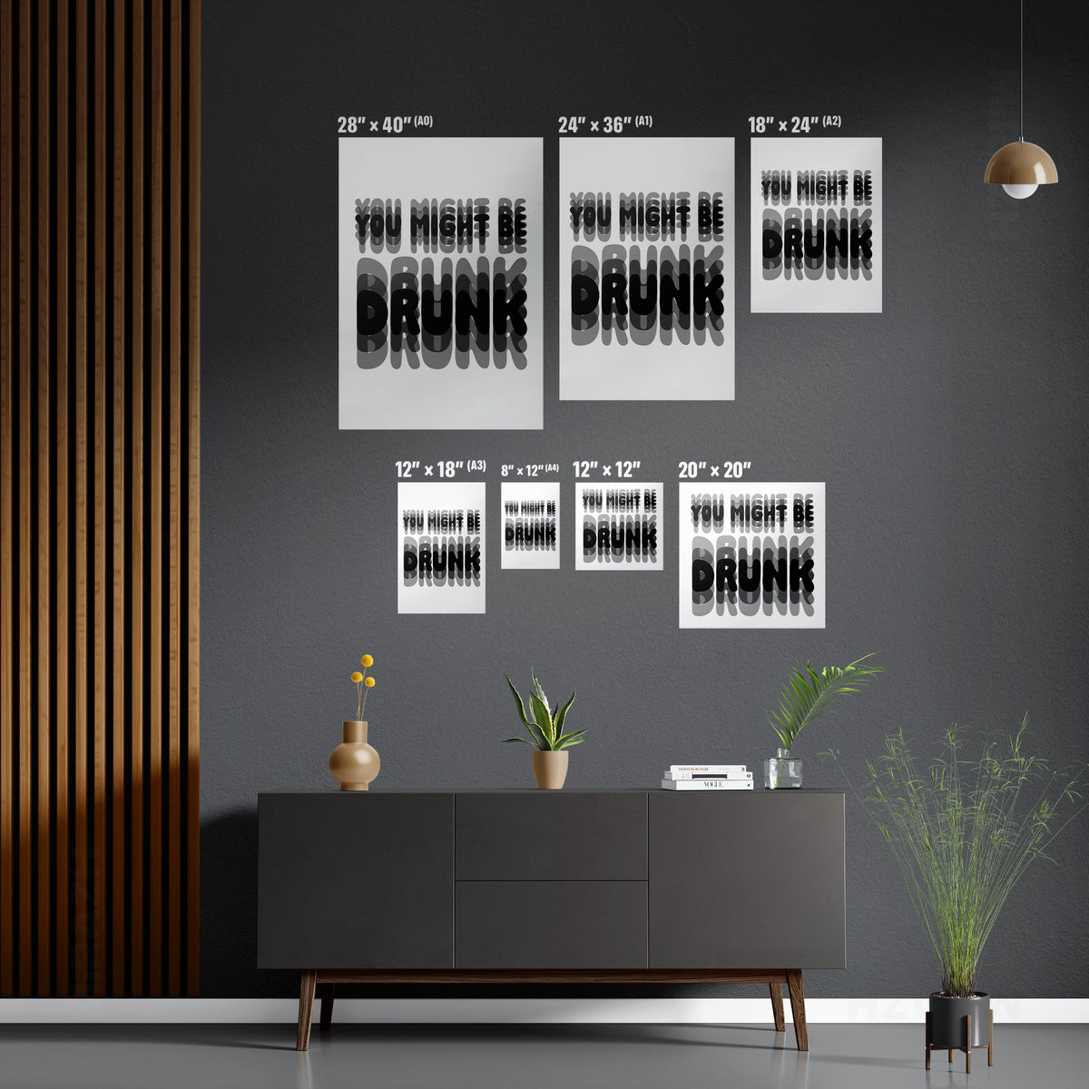 YouMightBeDrunk Framed Canvas 05 Black Wood