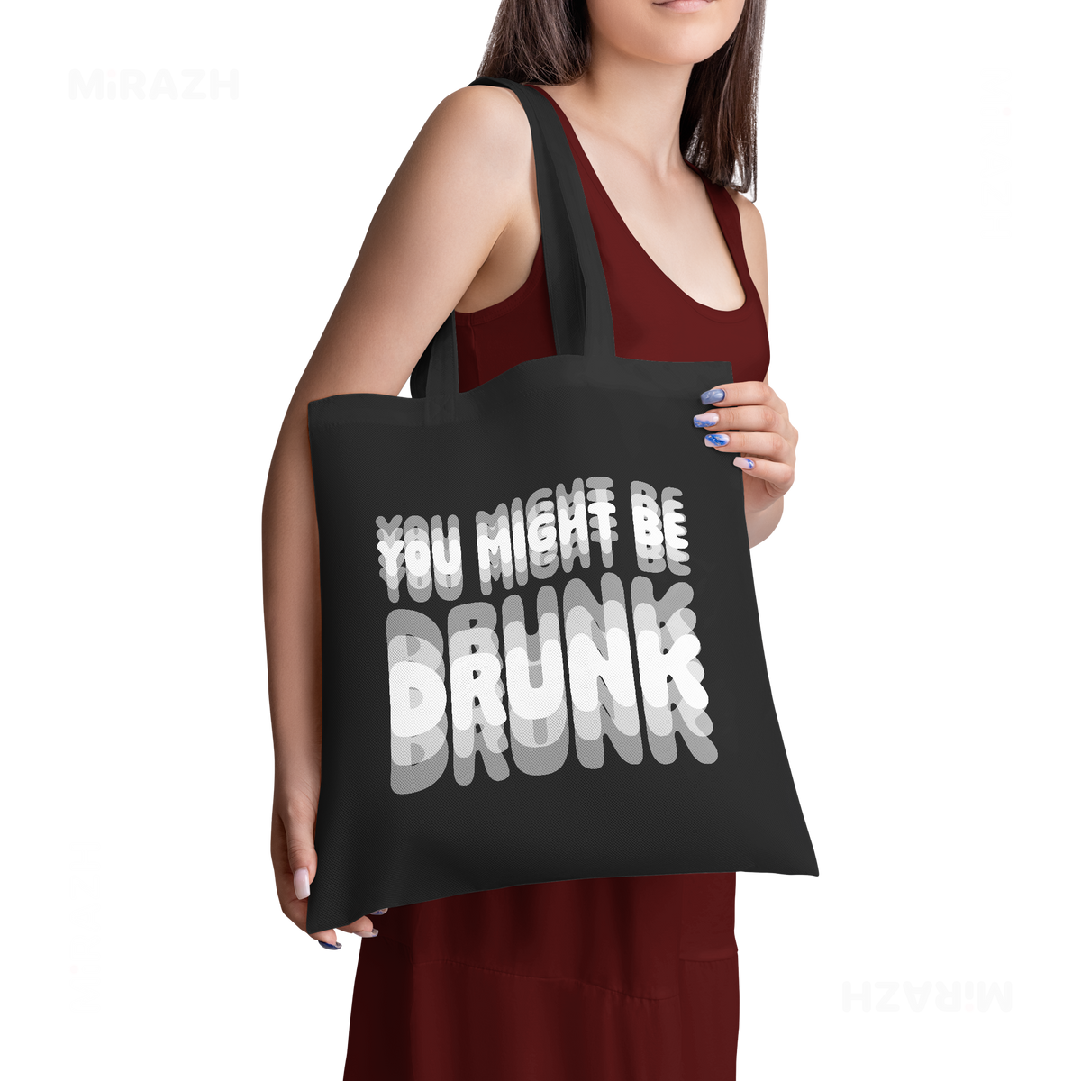 YouMightBeDrunk Tote Bags 02 Black