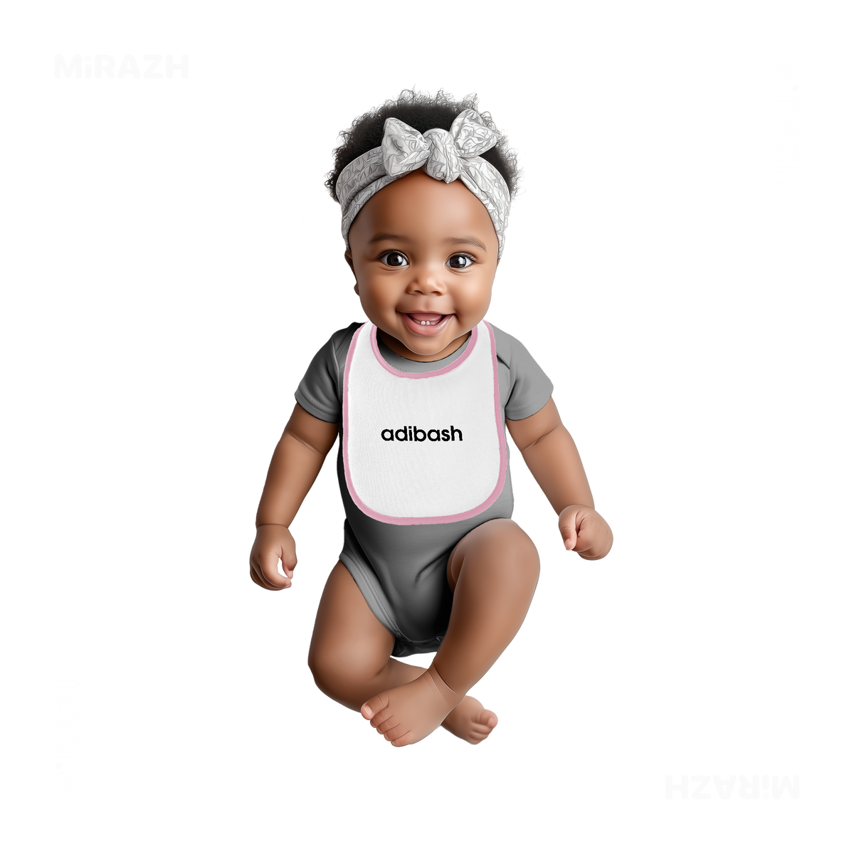 adibash Baby Bibs 04 White Pink