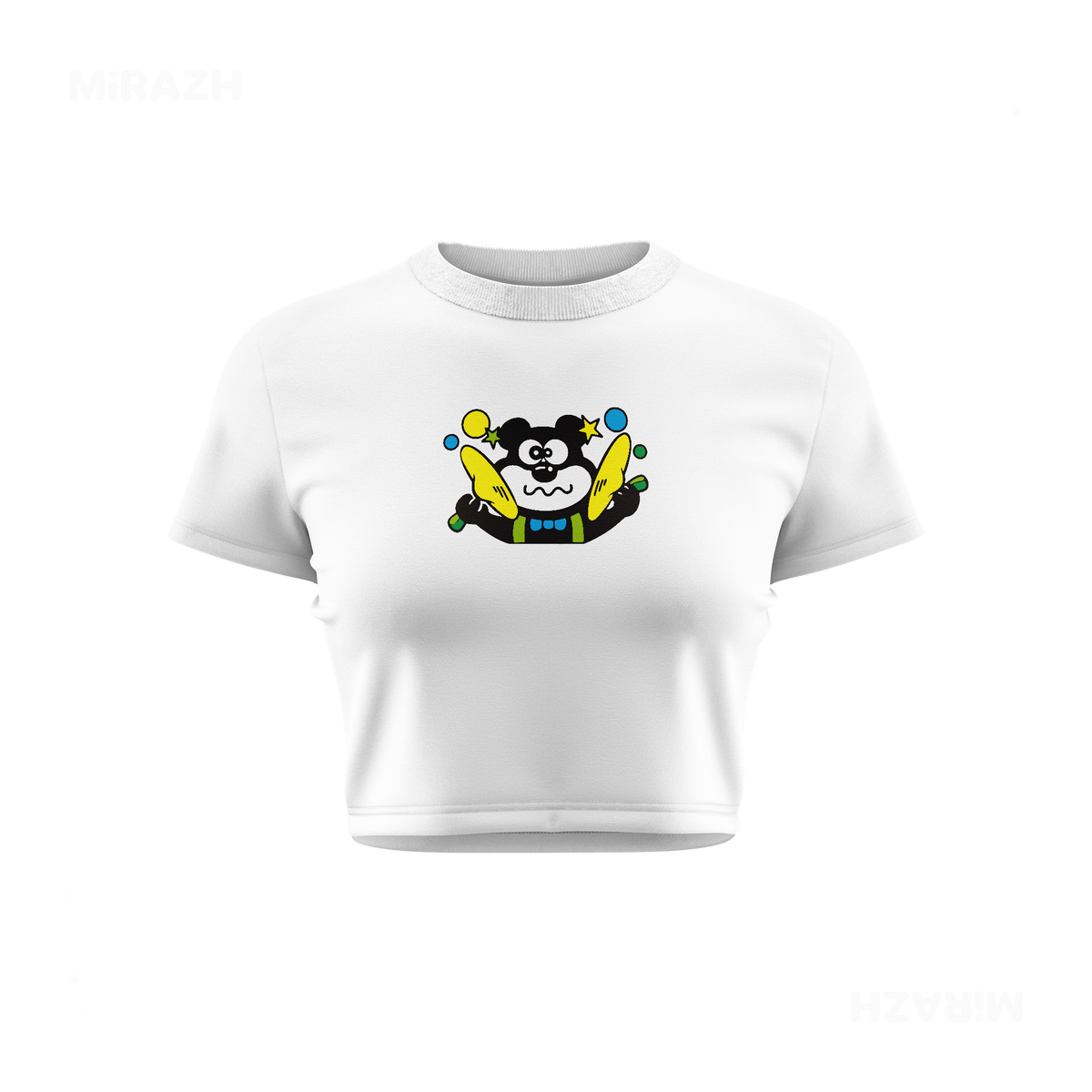 AdamsKhersiStrawberry Fitted Crop Top 01 White