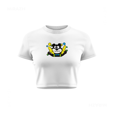 AdamsKhersiStrawberry Fitted Crop Top 01 White