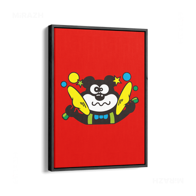 AdamsKhersiStrawberry Framed Canvas 01 Black Wood