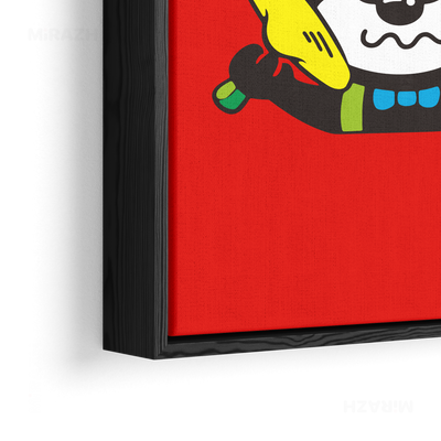 AdamsKhersiStrawberry Framed Canvas 02 Black Wood