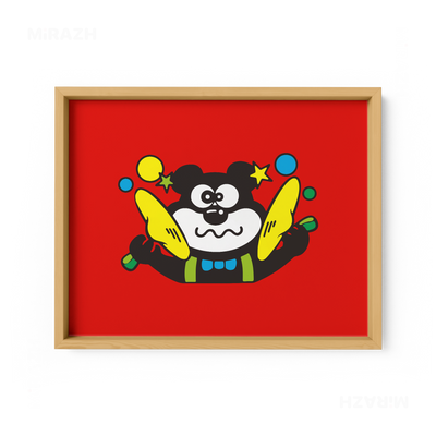 AdamsKhersiStrawberry Framed Poster 03 Natural Wood