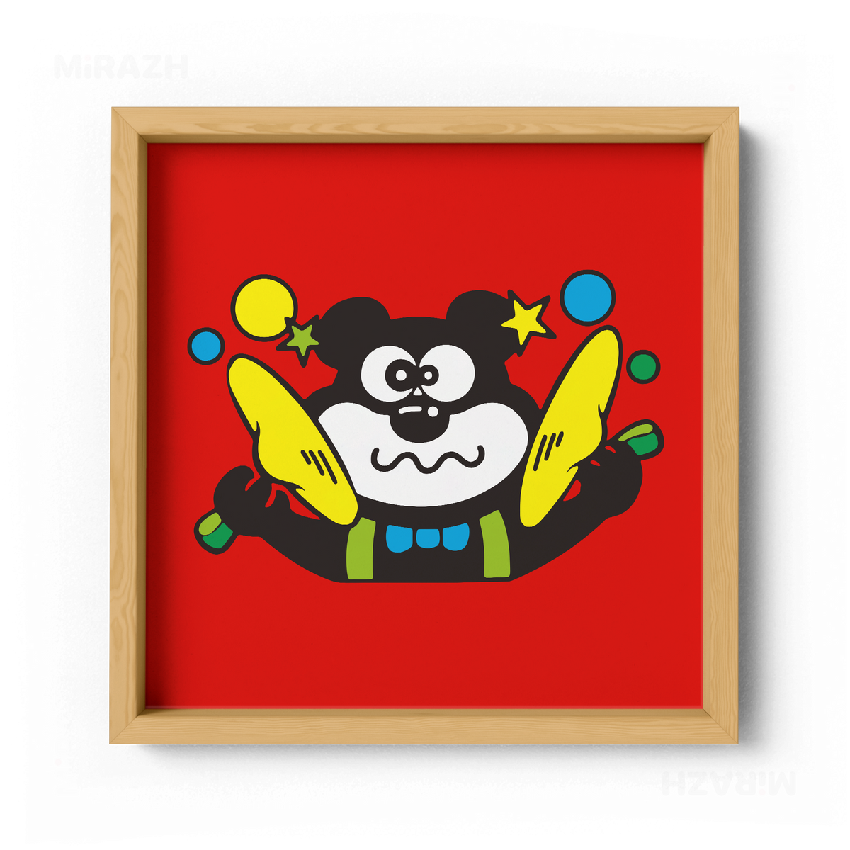 AdamsKhersiStrawberry Framed Poster 04 Natural Wood