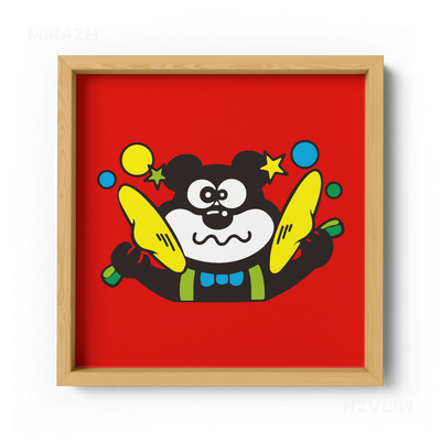 AdamsKhersiStrawberry Framed Poster 04 Natural Wood