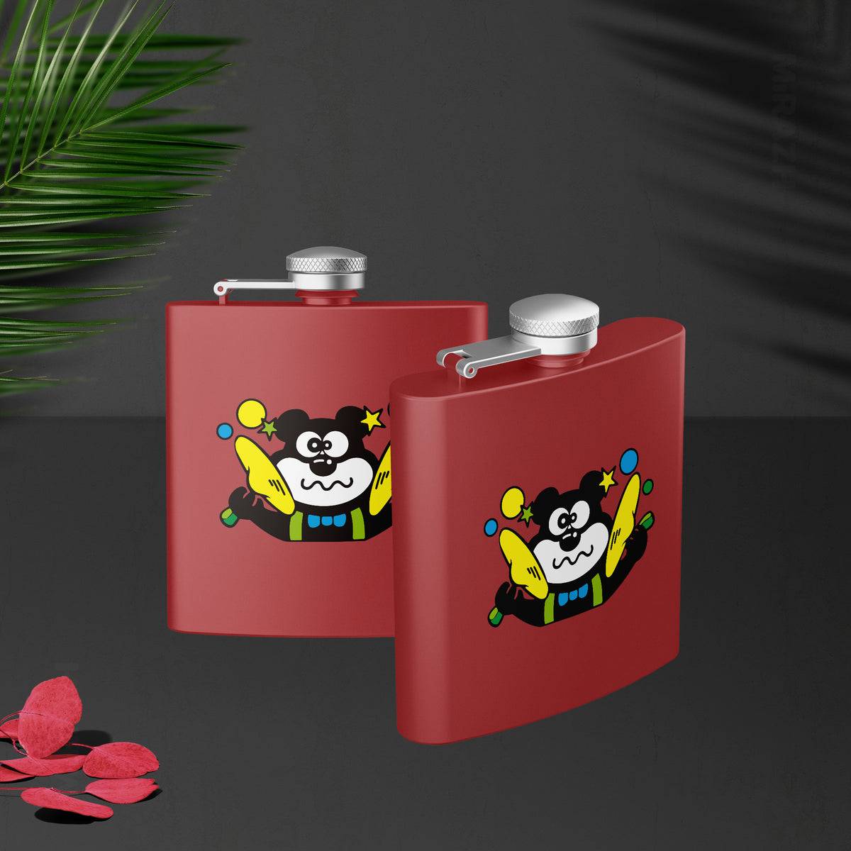 AdamsKhersiStrawberry Hip Flasks 02 Red