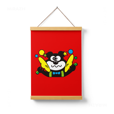AdamsKhersiStrawberry Magnetic Hanger Poster 01 Natural Wood