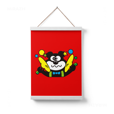 AdamsKhersiStrawberry Magnetic Hanger Poster 01 White Wood