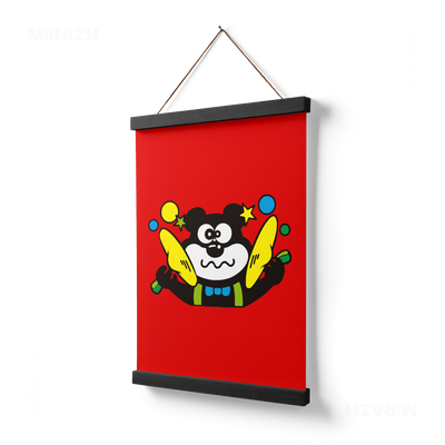 AdamsKhersiStrawberry Magnetic Hanger Poster 03 Black Wood