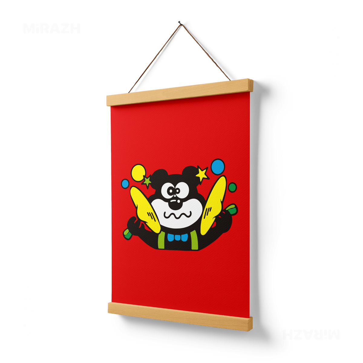 AdamsKhersiStrawberry Magnetic Hanger Poster 03 Natural Wood