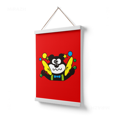 AdamsKhersiStrawberry Magnetic Hanger Poster 03 White Wood