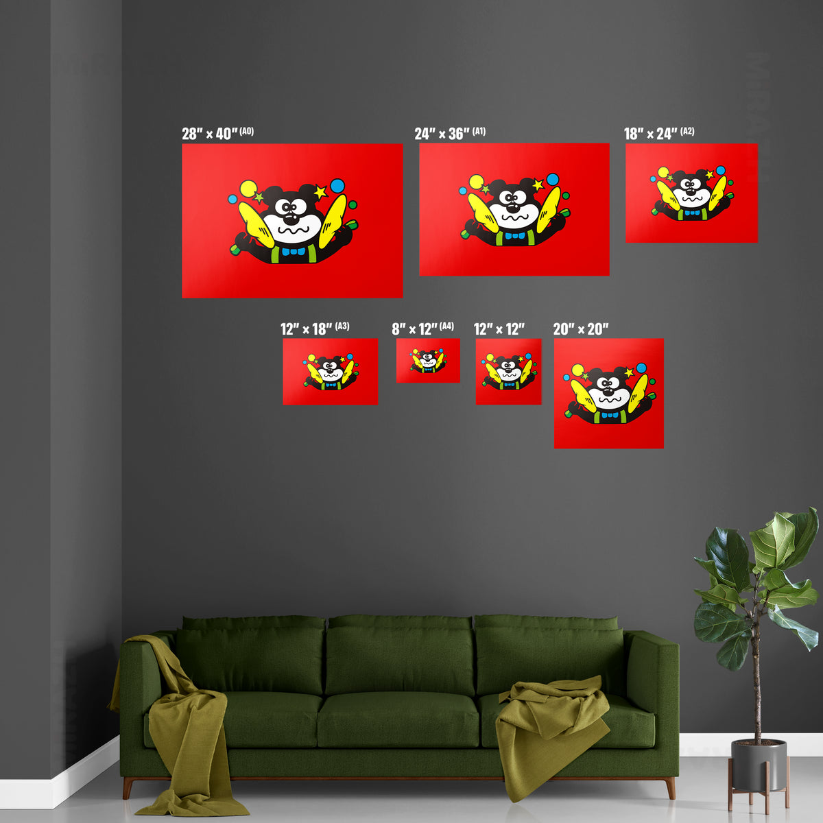 AdamsKhersiStrawberry Magnetic Hanger Poster 07 Black Wood