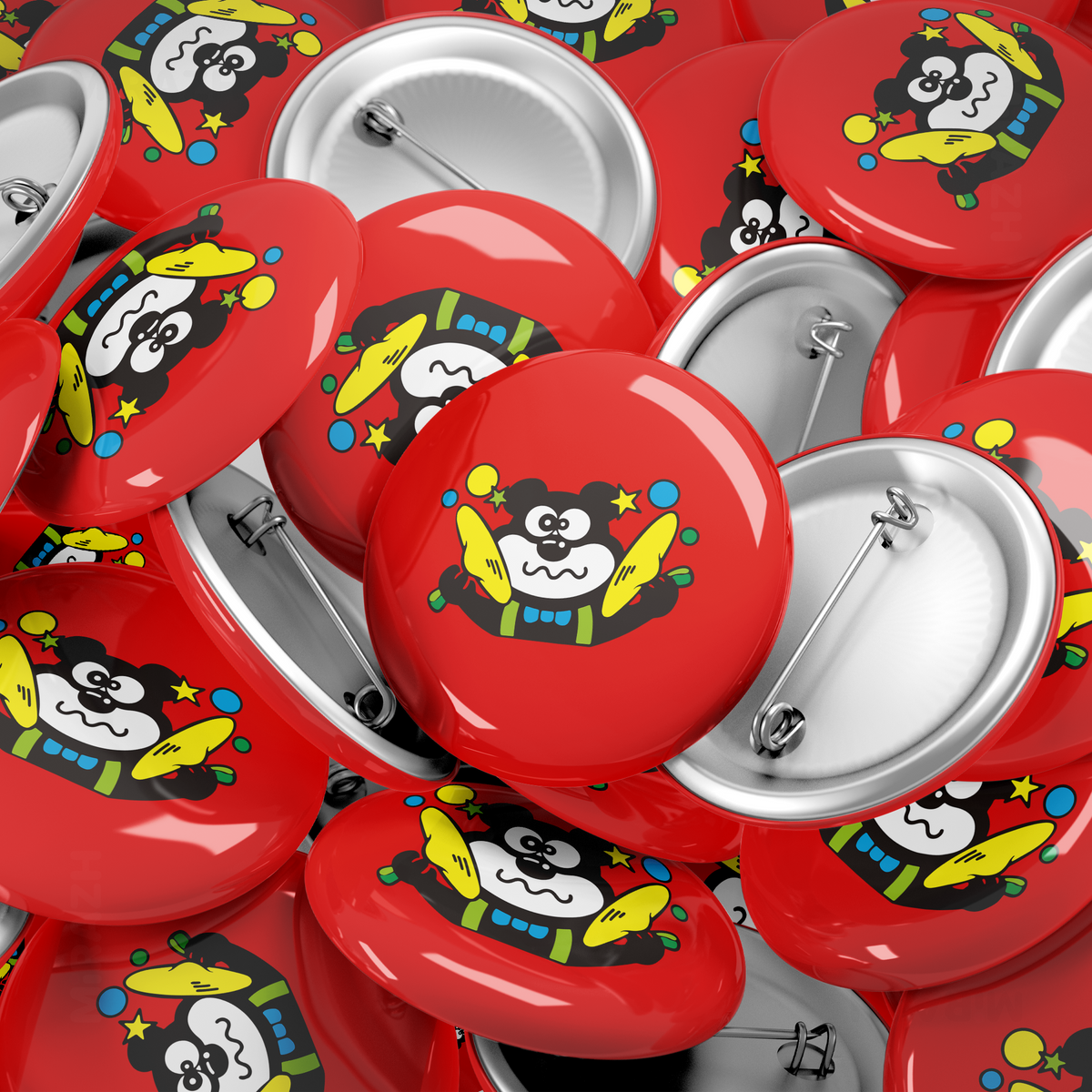 AdamsKhersiStrawberry Pin Buttons 06 Round
