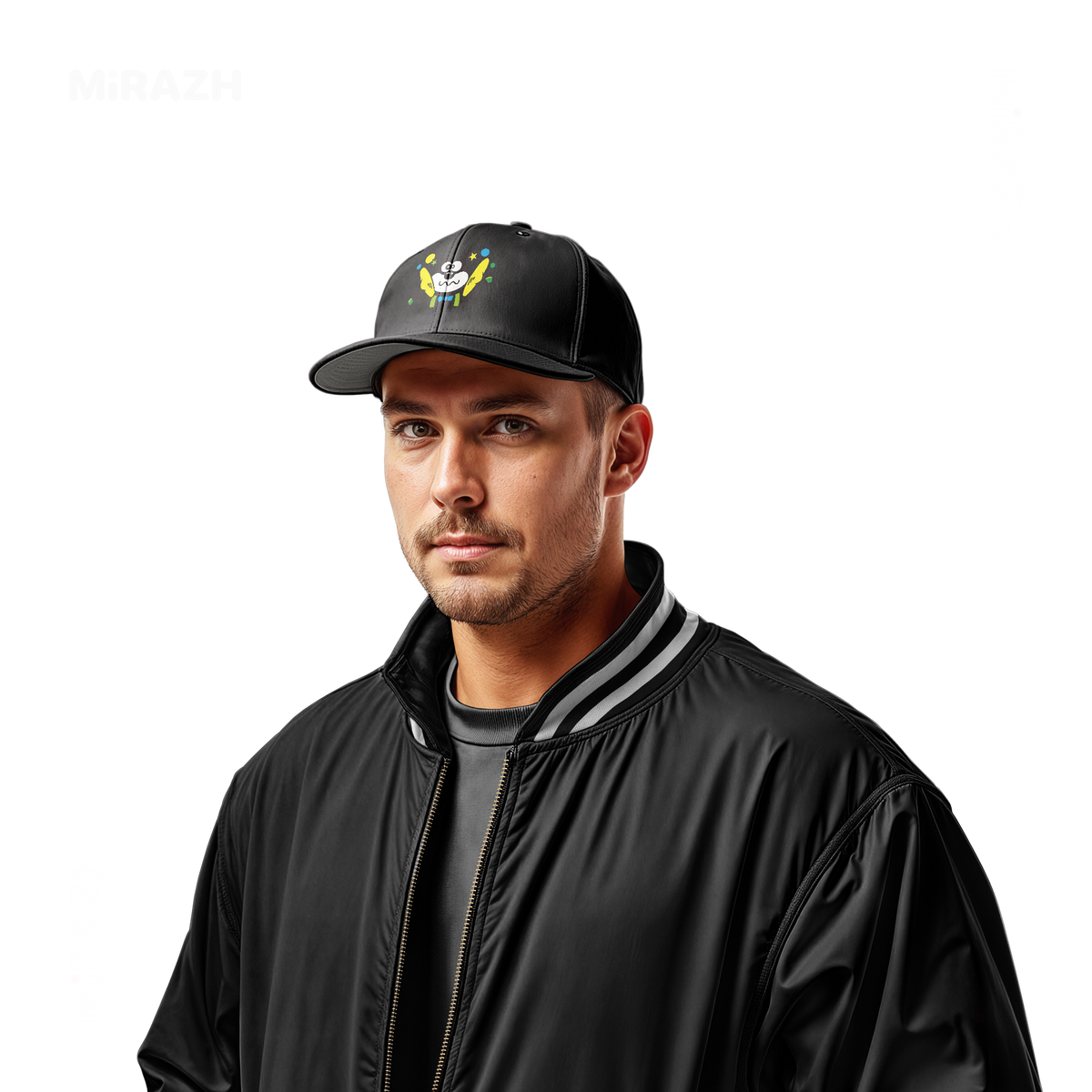 AdamsKhersiStrawberry Snapback Caps 02 Black DTF