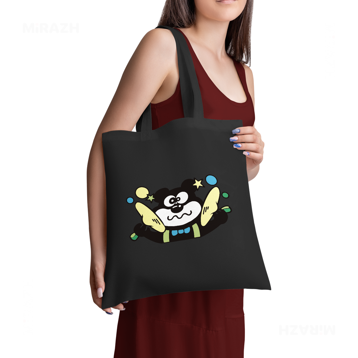 AdamsKhersiStrawberry Tote Bags 02 Black