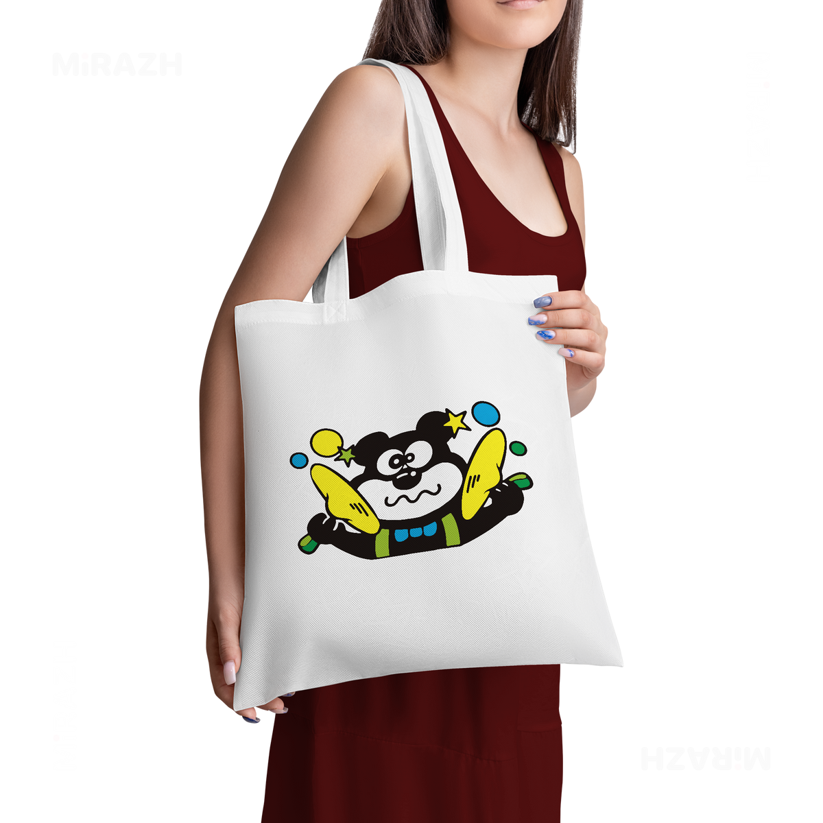 AdamsKhersiStrawberry Tote Bags 02 White