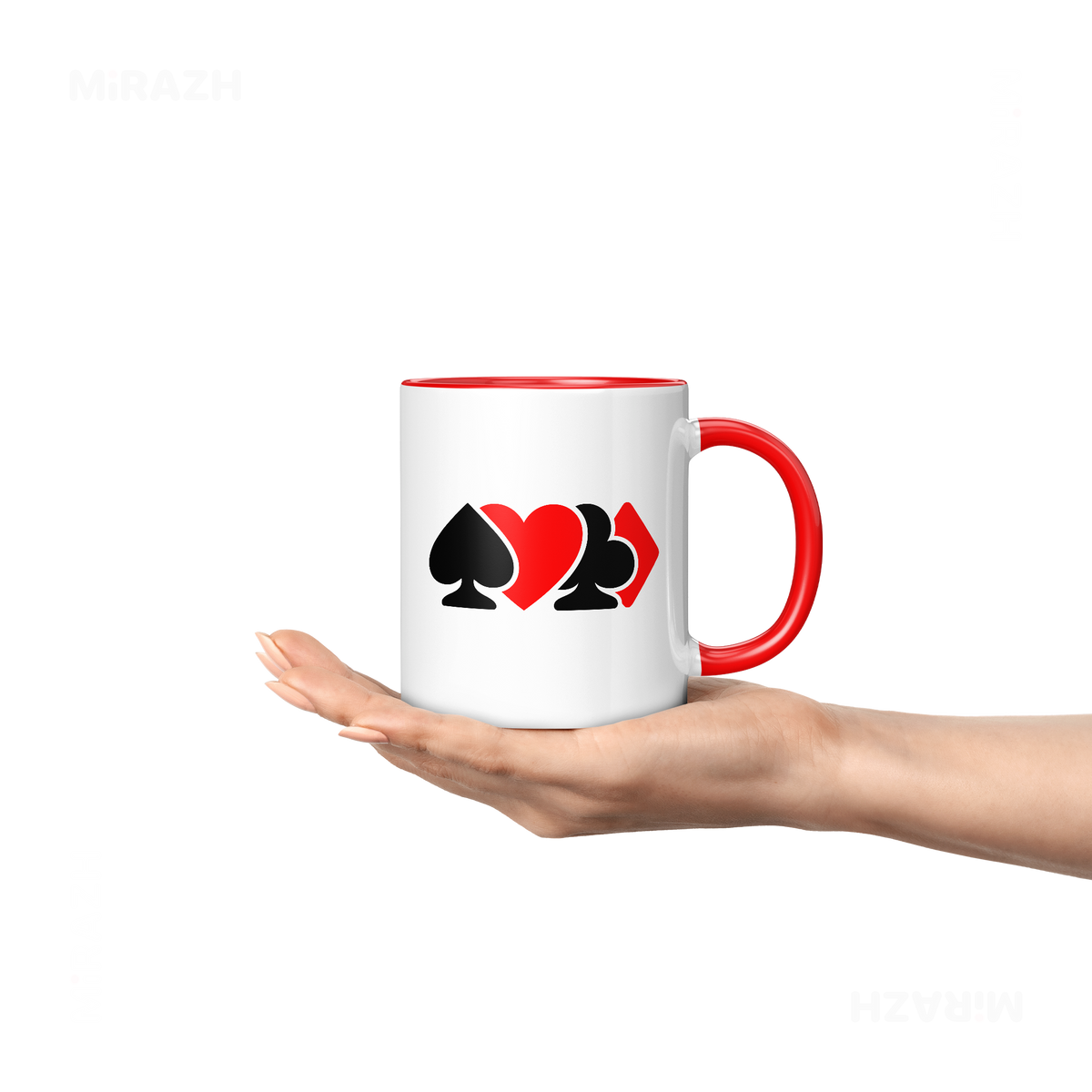AllSuitsInline Ceramic Mug 04 White Red