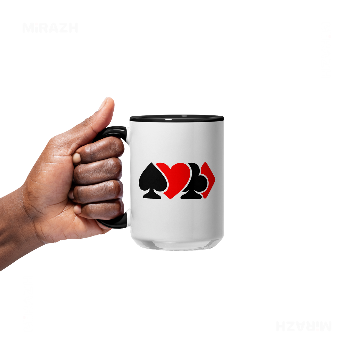AllSuitsInline Ceramic Mug 05 White Black