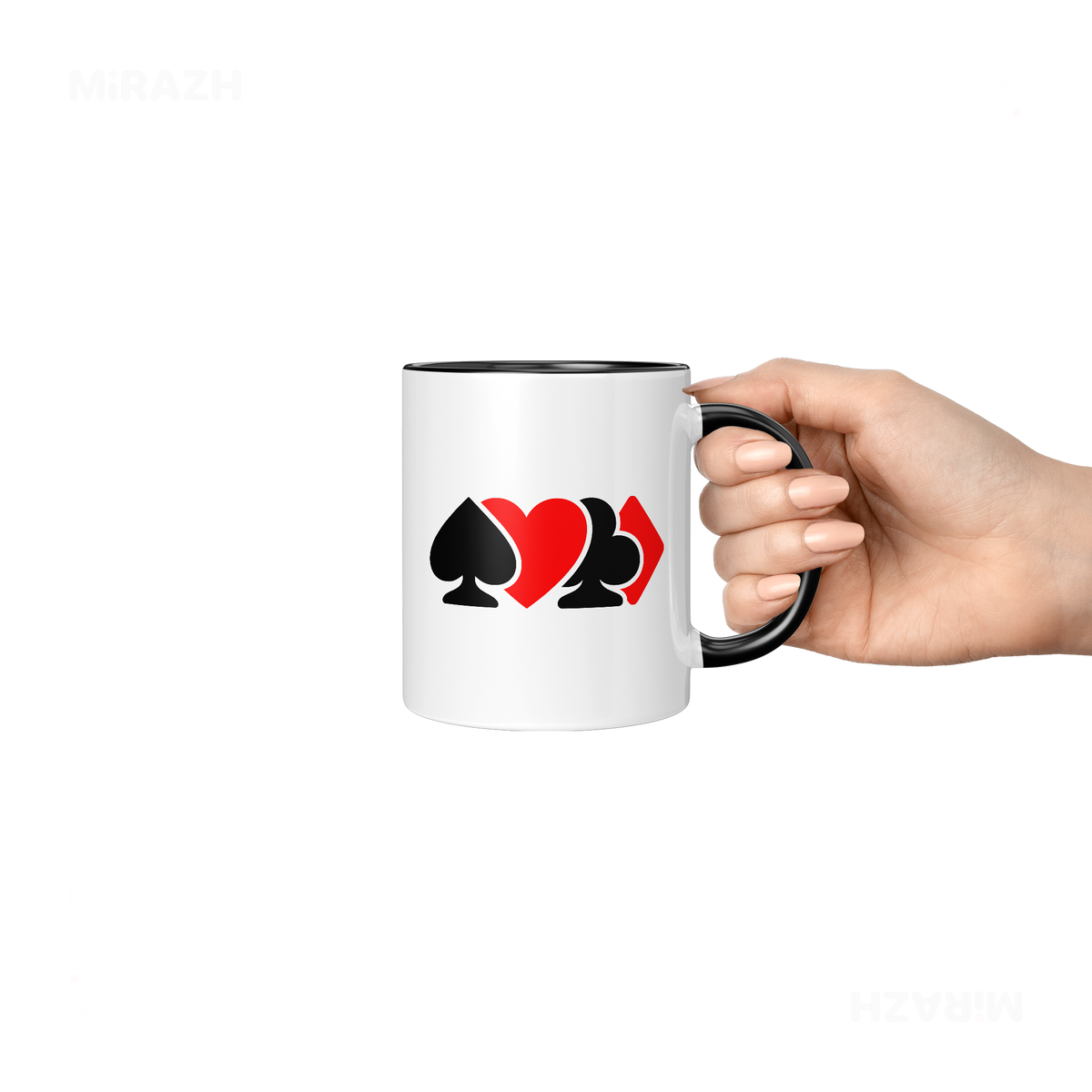 AllSuitsInline Ceramic Mug 06 White Black
