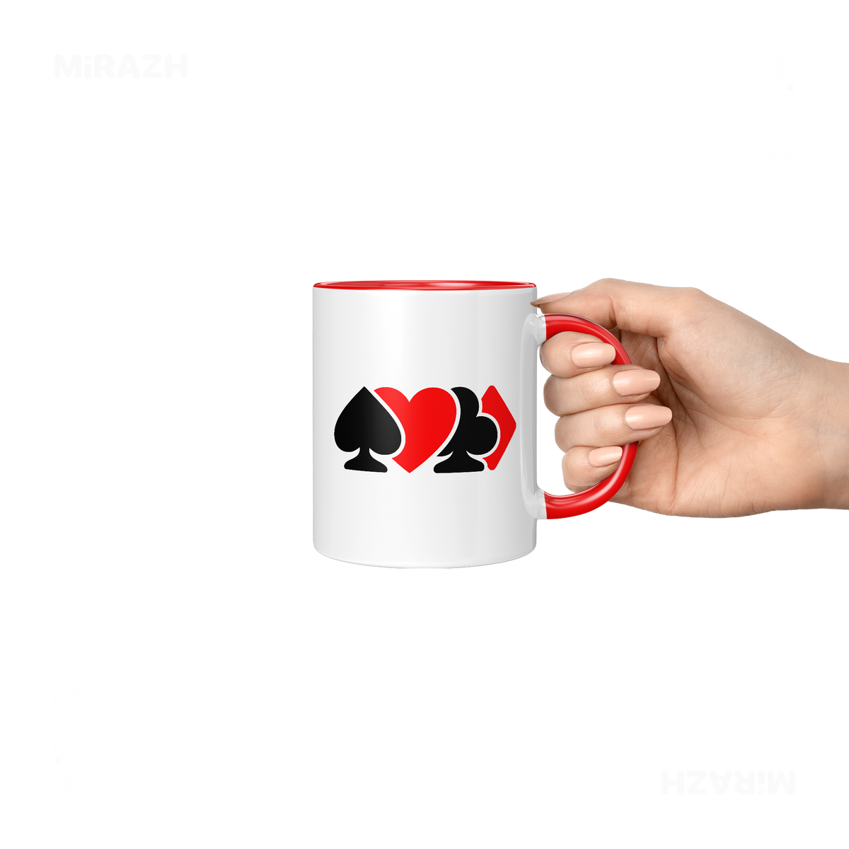 AllSuitsInline Ceramic Mug 06 White Red