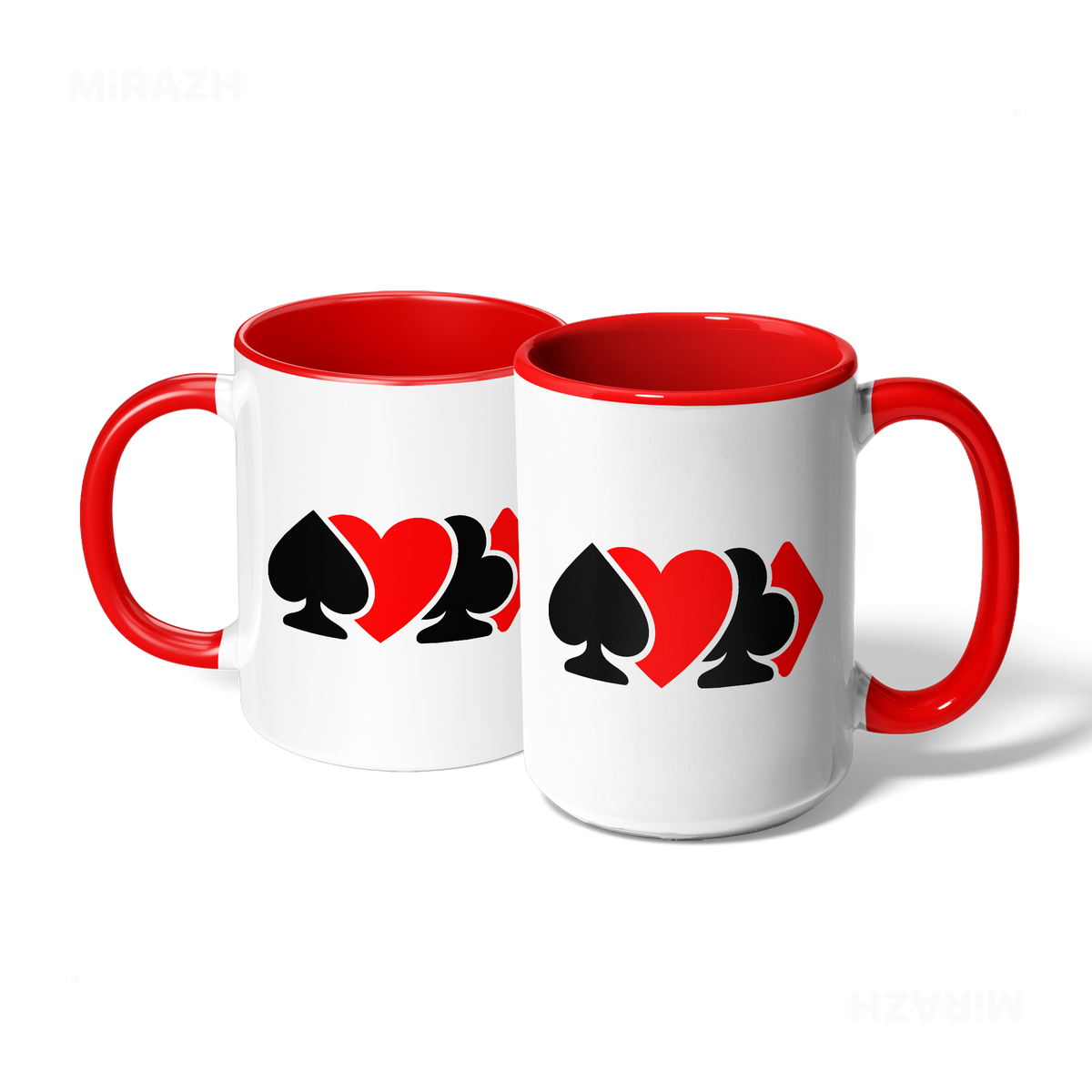 AllSuitsInline Ceramic Mug 07 White Red