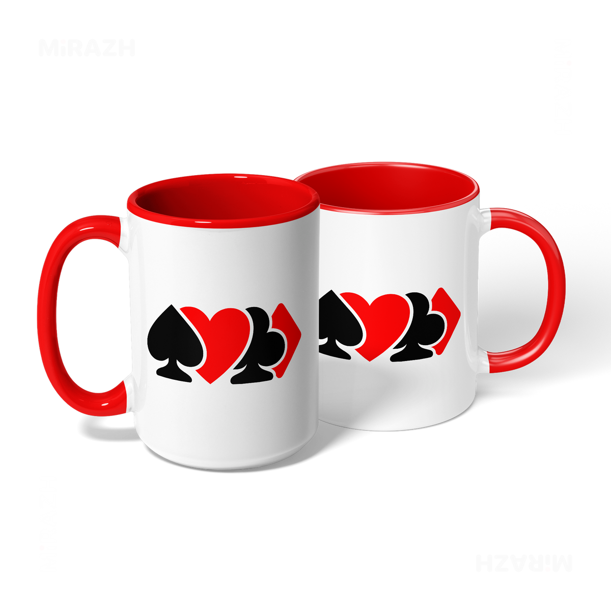 AllSuitsInline Ceramic Mug 08 White Red