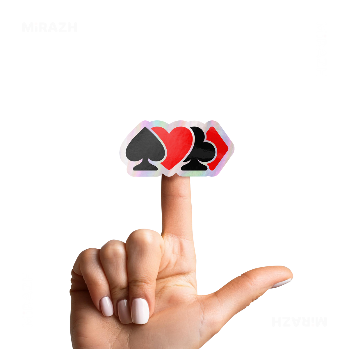 AllSuitsInline Die Cut Holographic Sticker 02
