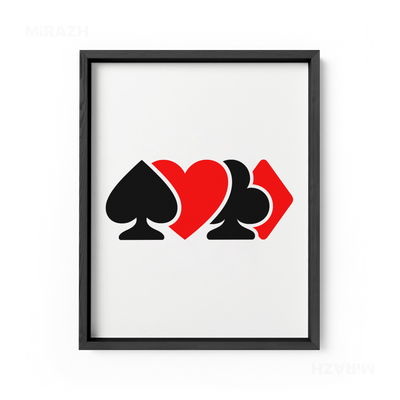 AllSuitsInline Framed Poster 01 Black Wood