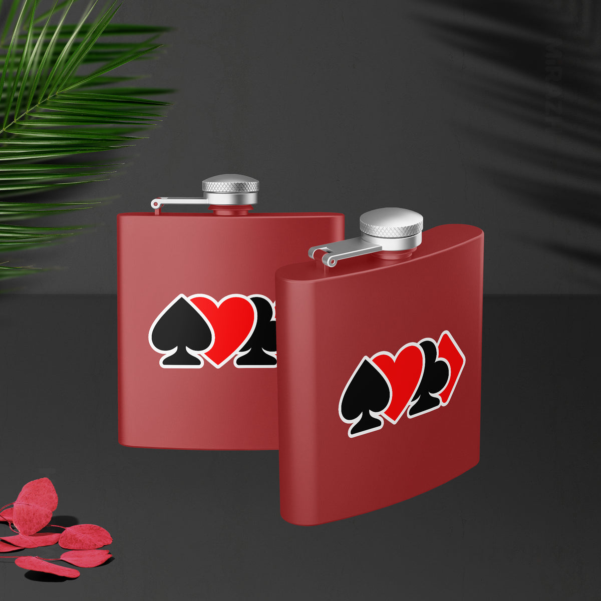 AllSuitsInline Hip Flasks 02 Red