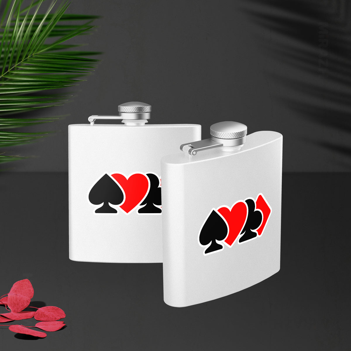 AllSuitsInline Hip Flasks 02 White