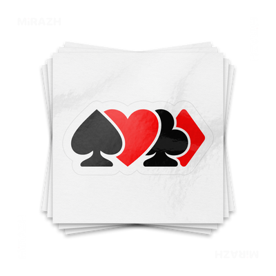 AllSuitsInline Kiss Cut Sticker 01 White