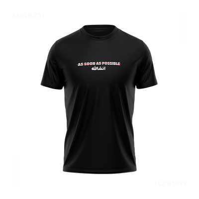 AsSoonAsInshallah Adult T Shirt 01 Black