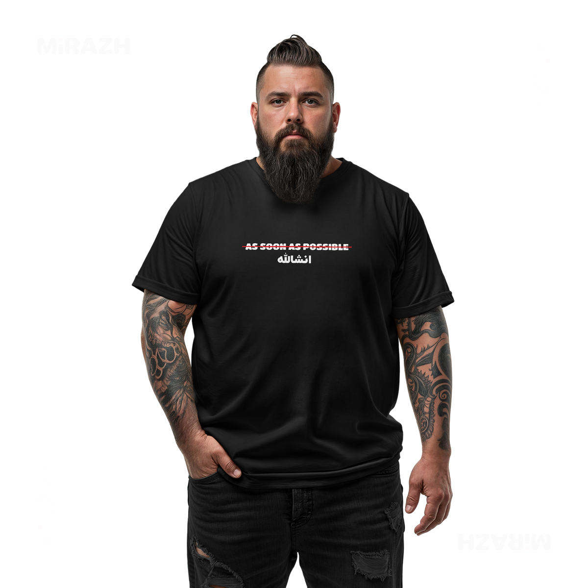 AsSoonAsInshallah Adult T Shirt 05 Black