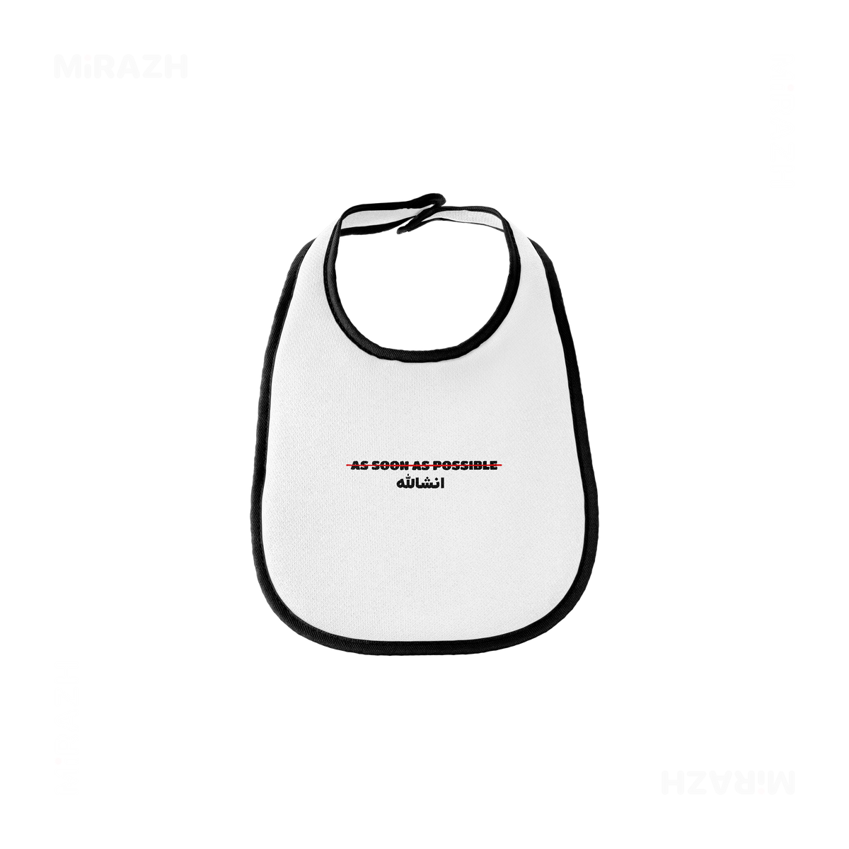 AsSoonAsInshallah Baby Bibs 01 White Black