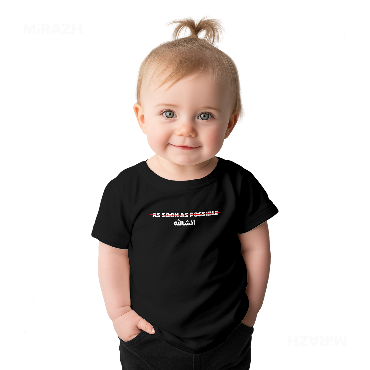 AsSoonAsInshallah Baby T Shirt 02 Black