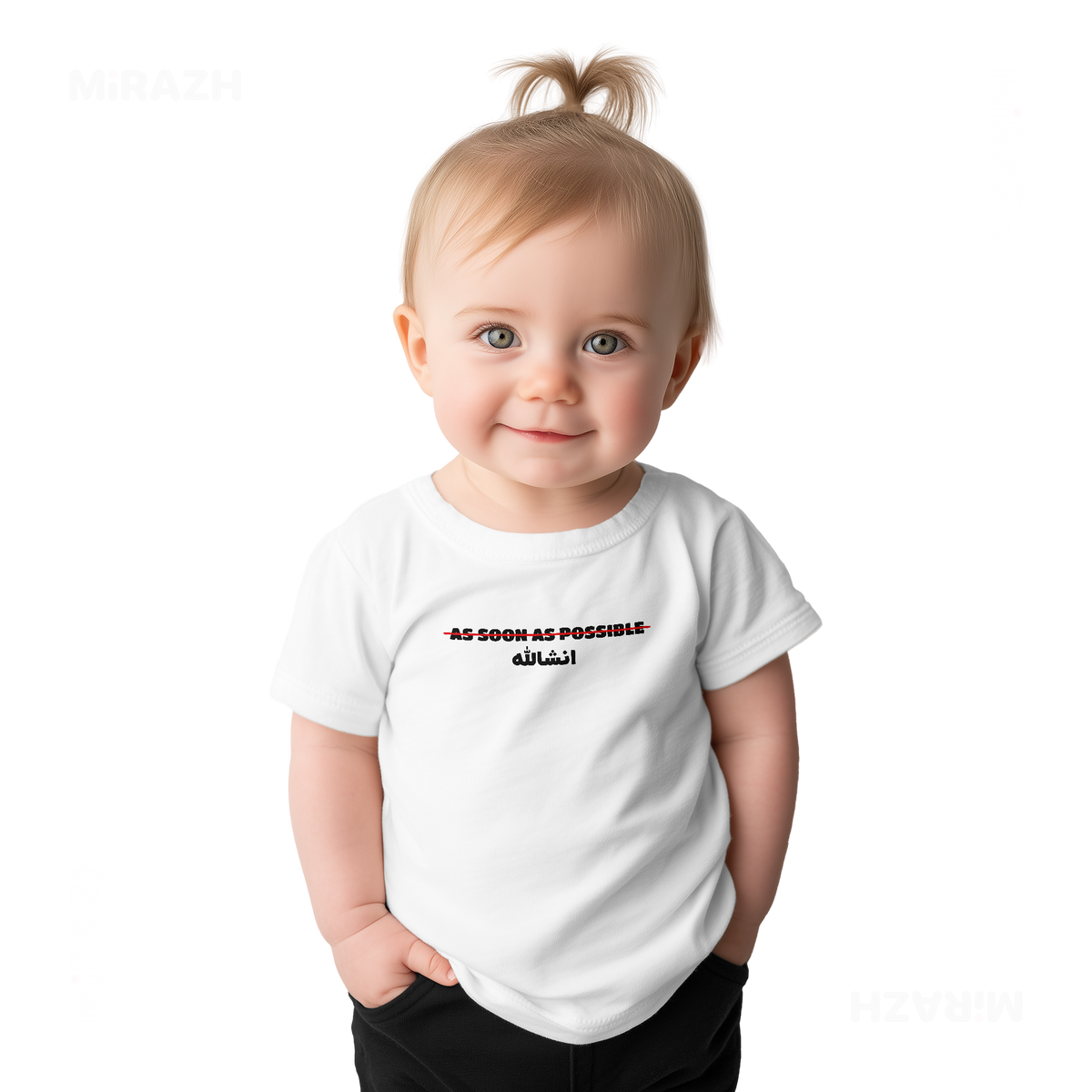 AsSoonAsInshallah Baby T Shirt 02 White