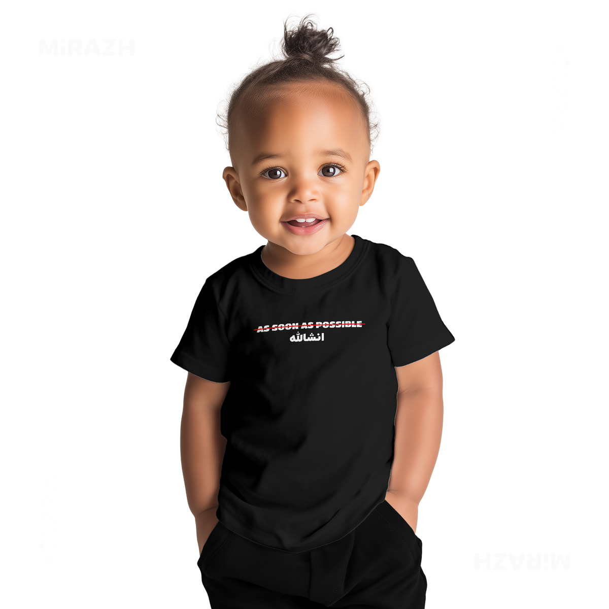 AsSoonAsInshallah Baby T Shirt 04 Black