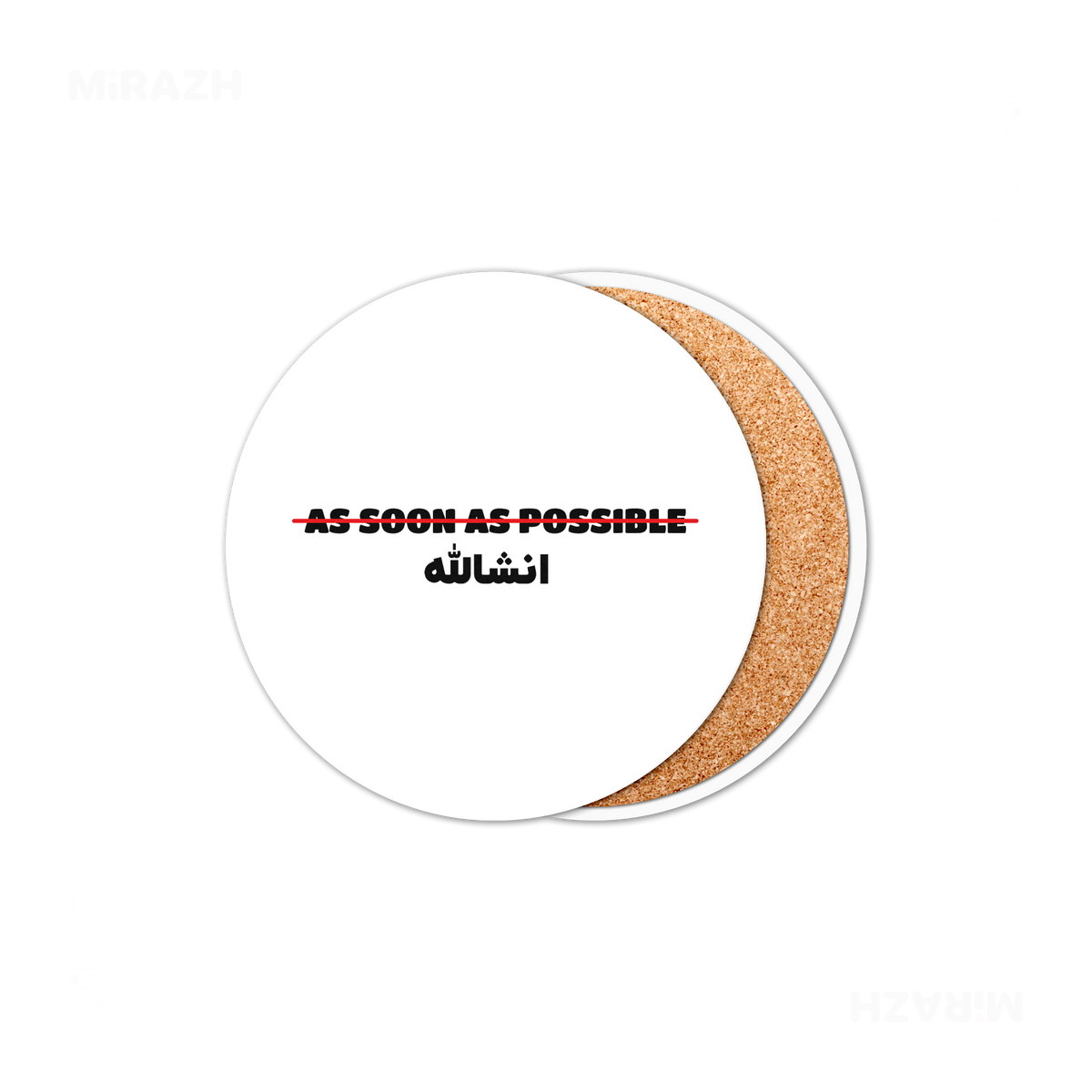 AsSoonAsInshallah Ceramic Coaster 01 Round