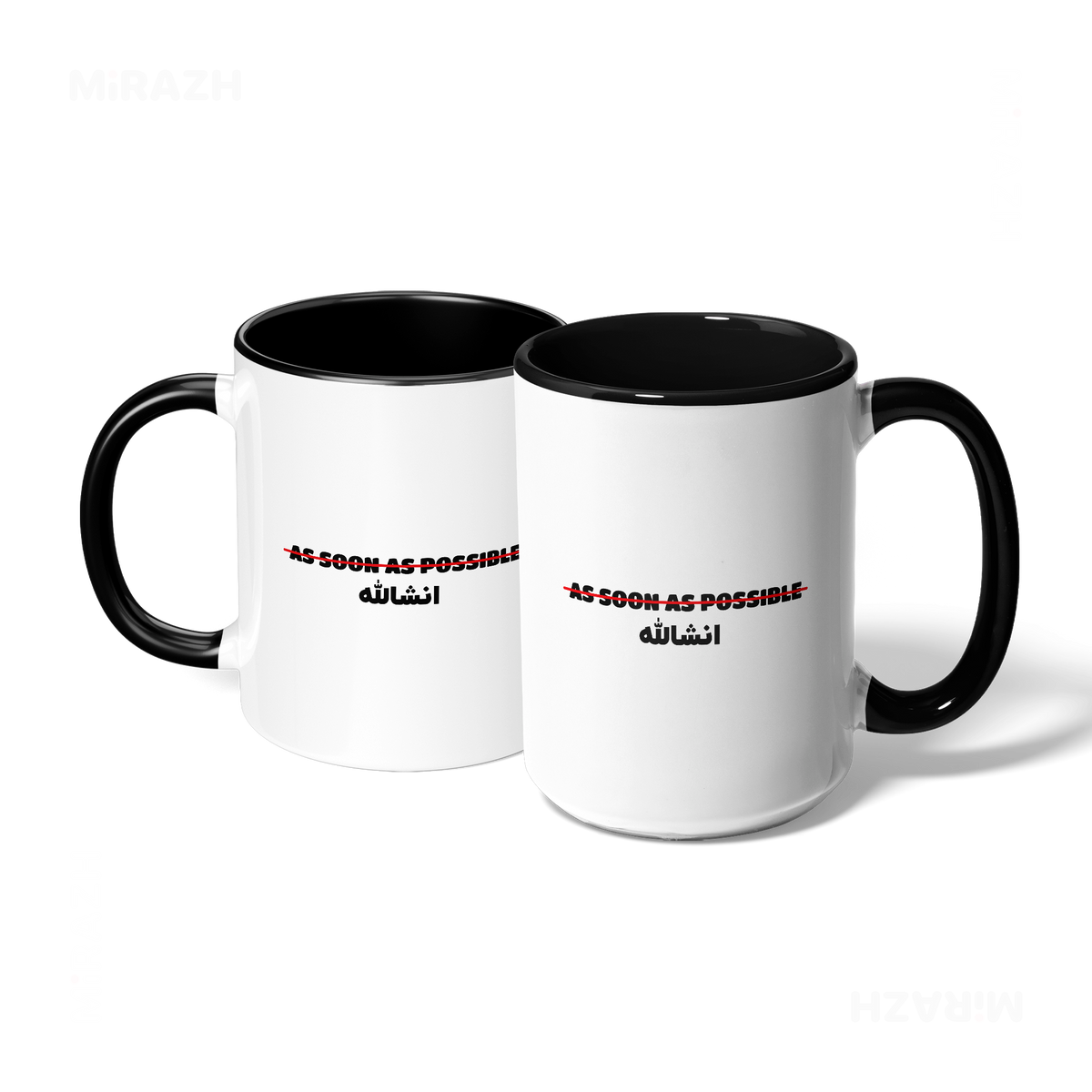 AsSoonAsInshallah Ceramic Mug 07 White Black