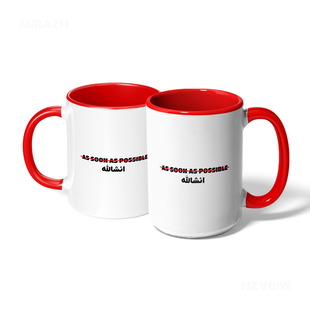 AsSoonAsInshallah Ceramic Mug 07 White Red