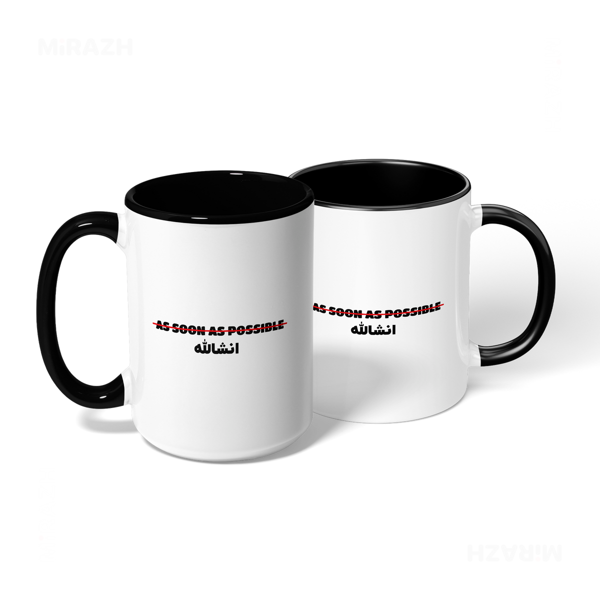 AsSoonAsInshallah Ceramic Mug 08 White Black