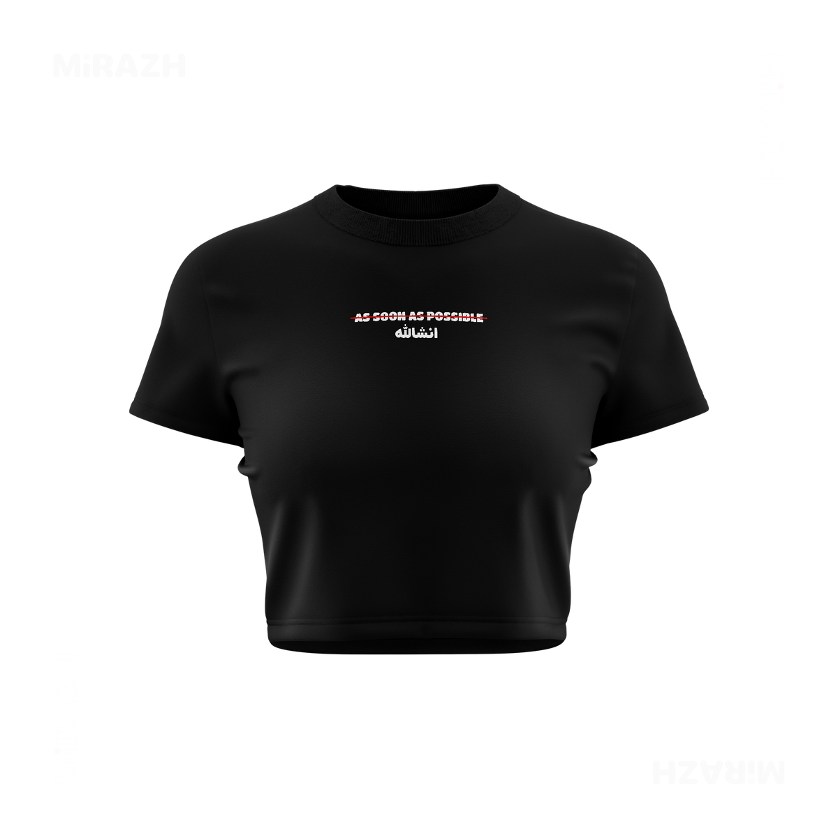 AsSoonAsInshallah Fitted Crop Top 01 Black