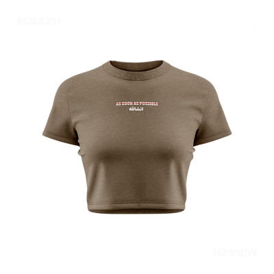 AsSoonAsInshallah Fitted Crop Top 01 Heather Olive