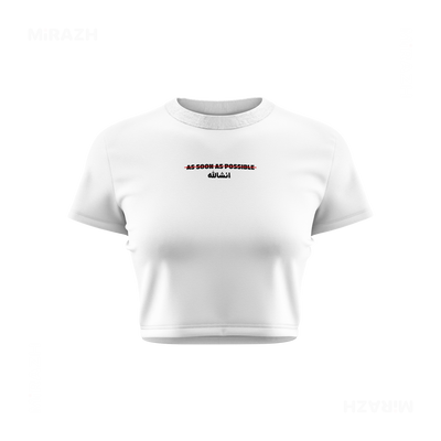 AsSoonAsInshallah Fitted Crop Top 01 White