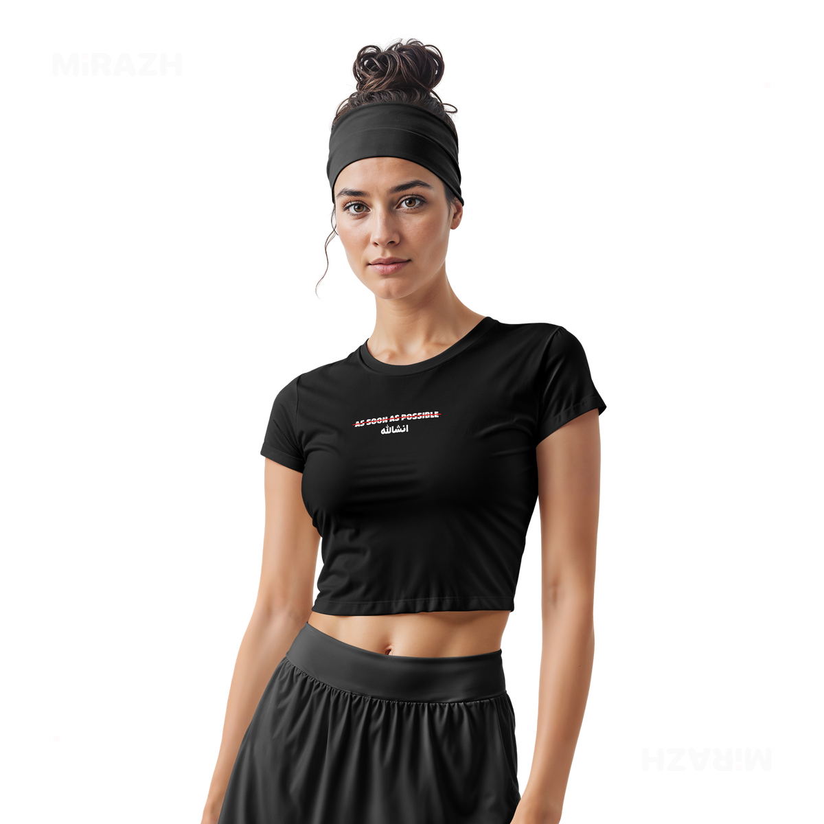 AsSoonAsInshallah Fitted Crop Top 02 Black