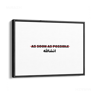 AsSoonAsInshallah Framed Canvas 03 Black Wood
