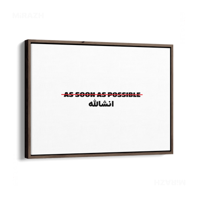 AsSoonAsInshallah Framed Canvas 03 Dark Wood